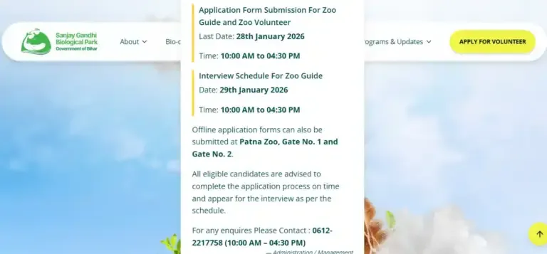 Patna Zoo Vacancy 2026