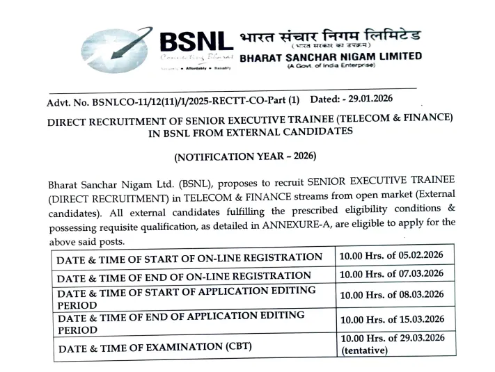 BSNL Recruitment 2026